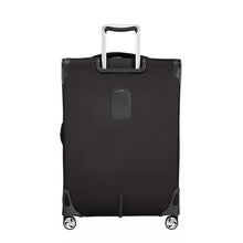 Load image into Gallery viewer, Back panel view of the black soft-side suitcase