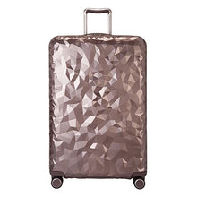 Load image into Gallery viewer, Front panel view of the topaz hard shell suitcase with a geometric design pattern.