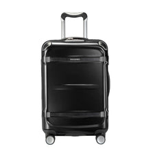 Load image into Gallery viewer, Front panel view of the black hard shell suitcase.