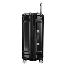 Load image into Gallery viewer, Side panel view of the black hard shell suitcase.