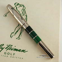 Load image into Gallery viewer, Back view of the fountain pen with the cap on. The Palladium has some patina marks.