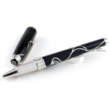 Load image into Gallery viewer, Angled side view of the rollerball pen with the cap next to it.