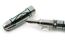 Load image into Gallery viewer, Close up to the fountain pen nib and cap on a white background.