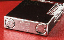 Load image into Gallery viewer, Angled back panel view of the lighter, featuring engraving: S.T. Dupont, Paris, MADE IN FRANCE, LACQUE DE CHINE