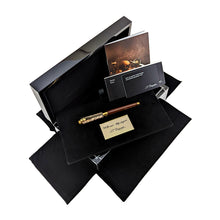 Load image into Gallery viewer, The fountain pen arranged in the presentation box with documents.
