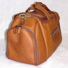 Load image into Gallery viewer, Angled side panel view of the duffel bag.