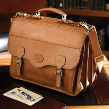 Load image into Gallery viewer, Front Angled View of the tan flapover brief