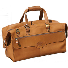 Load image into Gallery viewer, Front Angled View of the tan duffle bag.