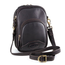 Load image into Gallery viewer, Front Angled View with Strap in Brown