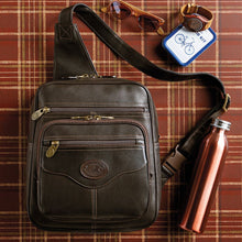 Load image into Gallery viewer, Front View in Brown with Items arranged around it.