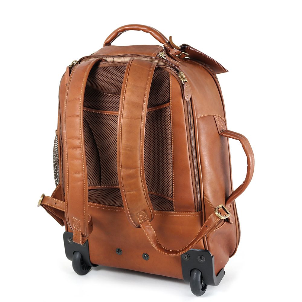 Leather backpack with wheels Outlet