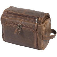 Load image into Gallery viewer, Front Angled View of the shave kit in Walnut Brown