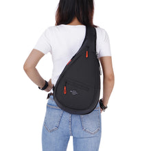 Load image into Gallery viewer, Sling bag in Raven with Model