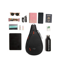 Load image into Gallery viewer, Sling bag in Raven with Items (Not Included)