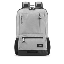 Load image into Gallery viewer, Front pane view of the gray backpack.