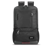 Load image into Gallery viewer, Front view of the black backpack