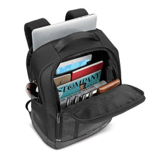 Load image into Gallery viewer, Unzipped with Pens, books, laptop, and sunglasses.