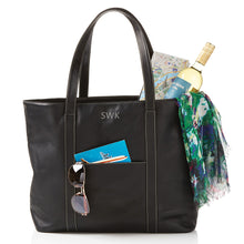 Load image into Gallery viewer, Swerv Collection Black Super Shopper Leather Tote, In Black