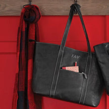 Load image into Gallery viewer, Swerv Collection Black Super Shopper Leather Tote, In Black