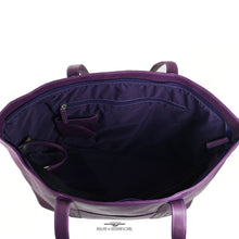 Load image into Gallery viewer, Swerv Collection Purple Leather Super Shopper Tote in Purple