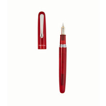 Load image into Gallery viewer, Front view of the Merlot Fountain Pen with the cap set to the side.
