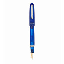 Load image into Gallery viewer, Front view of the Ocean Blue Fountain Pen with the cap posted.