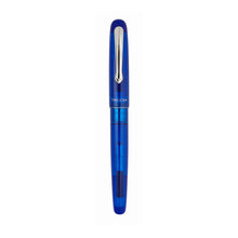 Load image into Gallery viewer, Front view of the Ocean Blue fountain pen, capped.