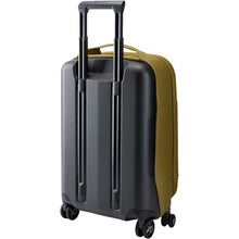 Load image into Gallery viewer, Angled back panel view of the Nutria brown suitcase.