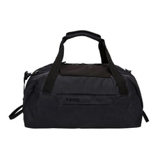 Load image into Gallery viewer, Front panel view of the black duffle bag.