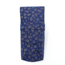 Load image into Gallery viewer, Front view of the Navy Bloom 3-pen case.