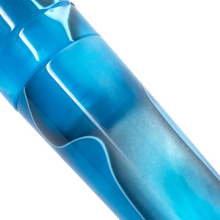 Load image into Gallery viewer, Close up to the navy blue swirl designs in the Ocean Blue Ballpoint Pen.