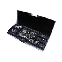 Load image into Gallery viewer, Angled interior view of the black case with jewelry organized inside. (Jewels not included).
