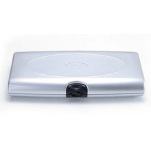 Load image into Gallery viewer, Angled front view of the silver case.