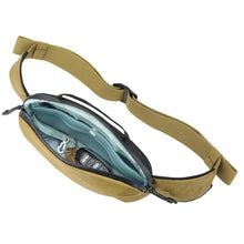 Load image into Gallery viewer, Interior view of the nutria brown bag with a set of keys clipped to the key sling.