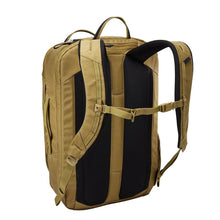Load image into Gallery viewer, Angled back panel view of the backpack showing the adjustable straps and chest belt.