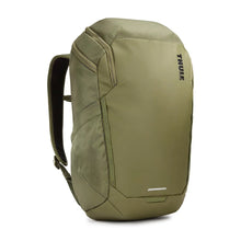 Load image into Gallery viewer, Angled front panel view of the Olivine Green backpack on a white background.