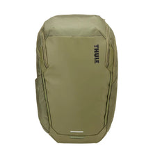 Load image into Gallery viewer, Front panel view of the Olivine Green backpack. The Thule logo is printed on the top right side.