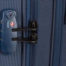 Load image into Gallery viewer, Close up to the side panel's TSA approved three-digit combination lock.
