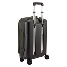 Load image into Gallery viewer, Angled back panel view of the soft-side suitcase. The back