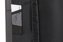 Load image into Gallery viewer, Close up to the side panel showing a small pocket with a business card tucked inside.