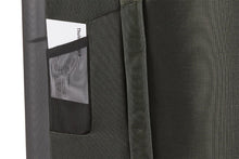 Load image into Gallery viewer, Close up to the small pocket on the side panel. It has a white business card tucked in.