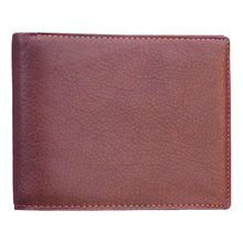 Load image into Gallery viewer, Front view of the brown leather wallet.