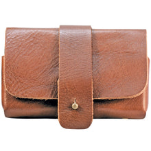 Load image into Gallery viewer, Front panel view of the leather card case