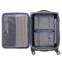 Load image into Gallery viewer, Interior view of the suitcase with two packing cubes shown in the main compartment.