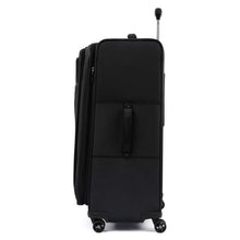 Load image into Gallery viewer, Side panel view of the black suitcase. It features a grab handle.
