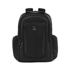 Load image into Gallery viewer, Front panel view of the black backpack.