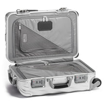 Load image into Gallery viewer, Interior view of the suitcase. Both panels have zipper-closing dividers with pockets.