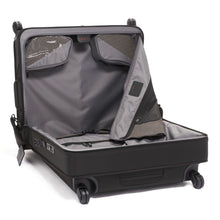 Load image into Gallery viewer, interior view of the suitcase with the garment bag unzipped.