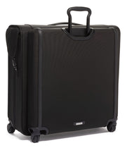 Load image into Gallery viewer, Angled back panel view of the wheeled garment bag.