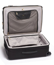 Load image into Gallery viewer, Interior view of the suitcase. It  features a zipper-closing panel divider with organizational pockets.